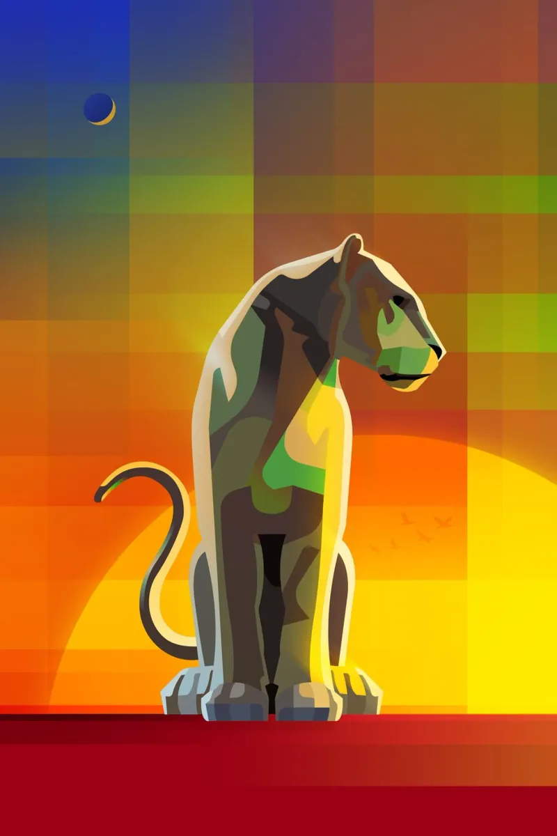 La tigre all'alba poster con telaio in plastica da ThorBrush
