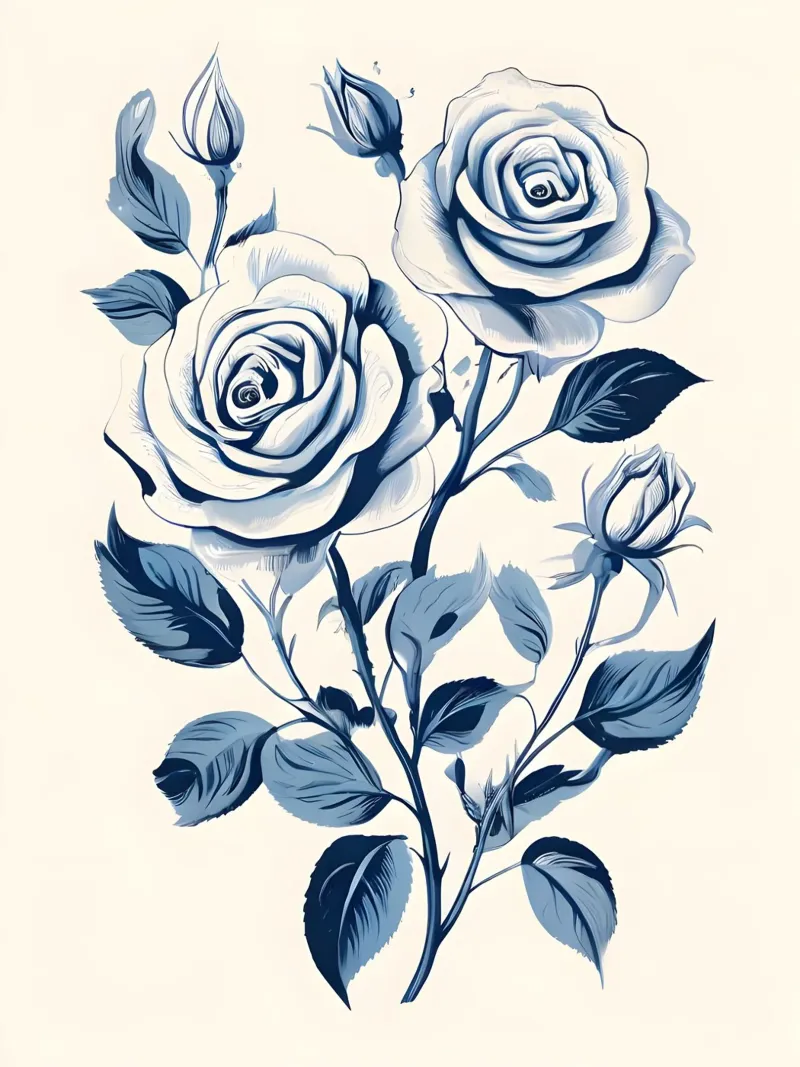 Bouquet di rose blu tela da Artistic-shop