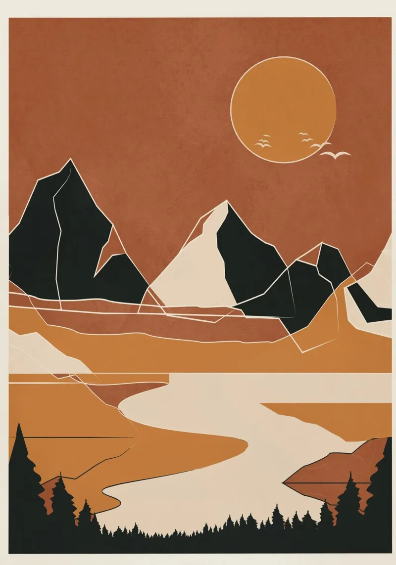 Minimal Abstract Art Landscape 02 pellicola backlit da Nadjaa