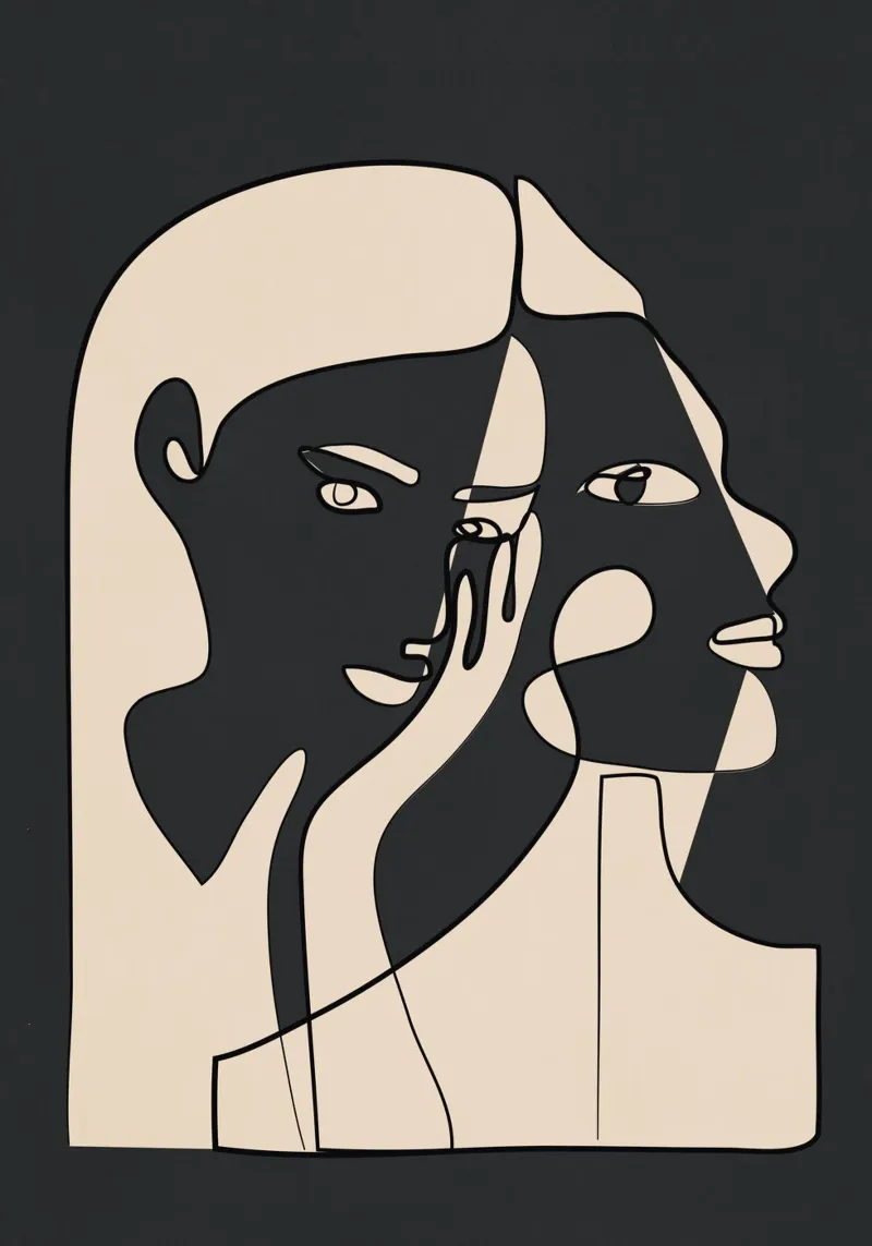 Abstract Faces 14 pellicola backlit da Nadjaa