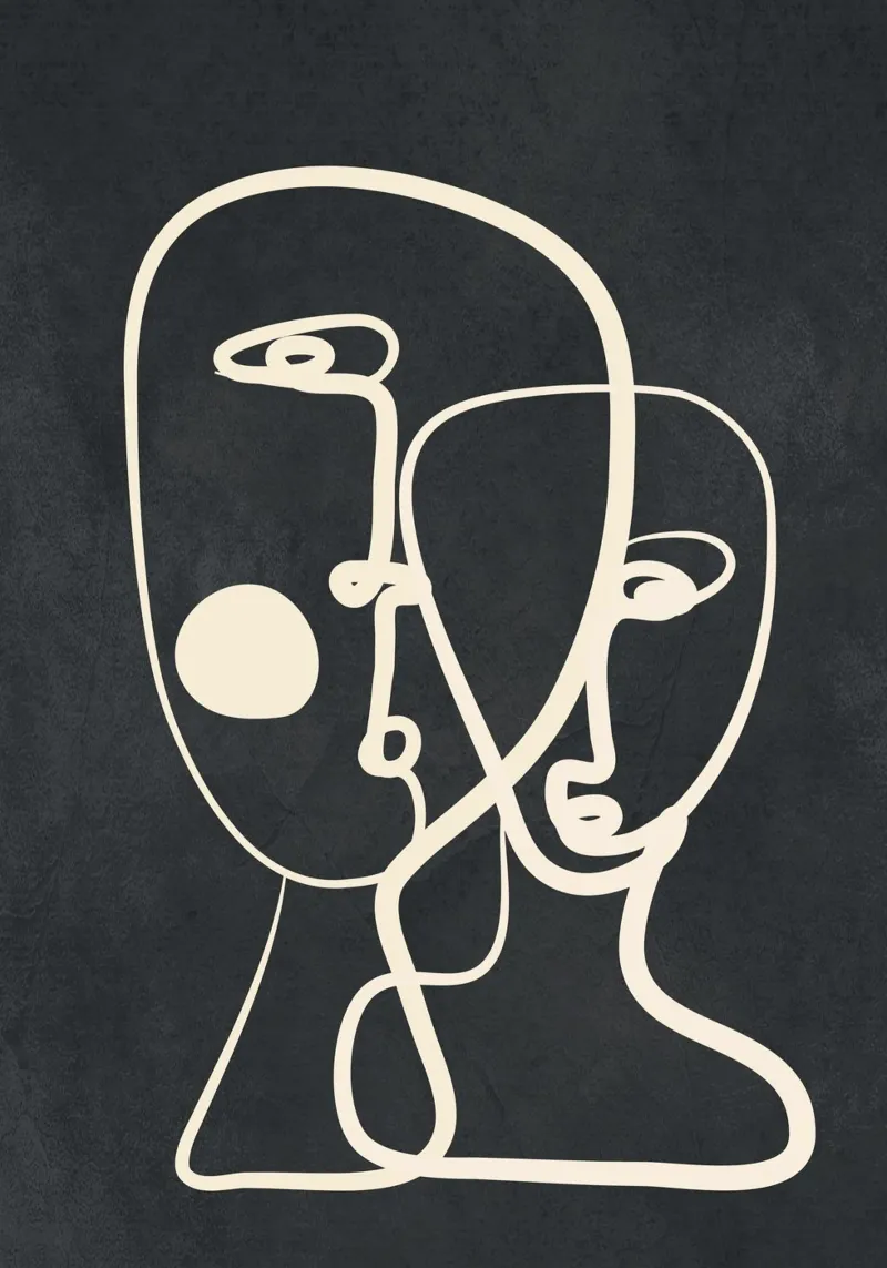 Abstract Pair Portrait 2 carta hahnemühle da Nadjaa