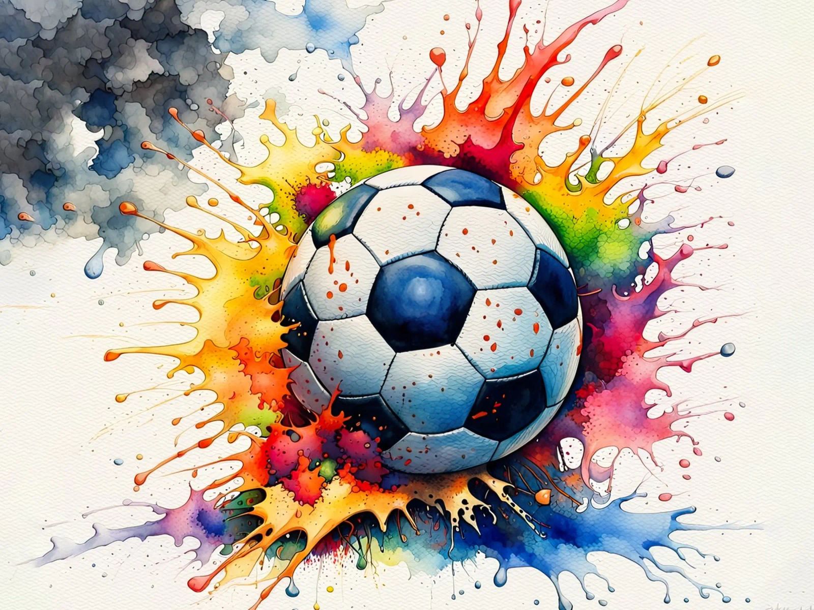 Ballon de football en aquarelle poster de ARTVI-SHOP