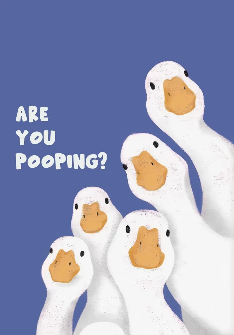 Are You Pooping_ Illustrazione dell'oca pellicola backlit da apple crumble