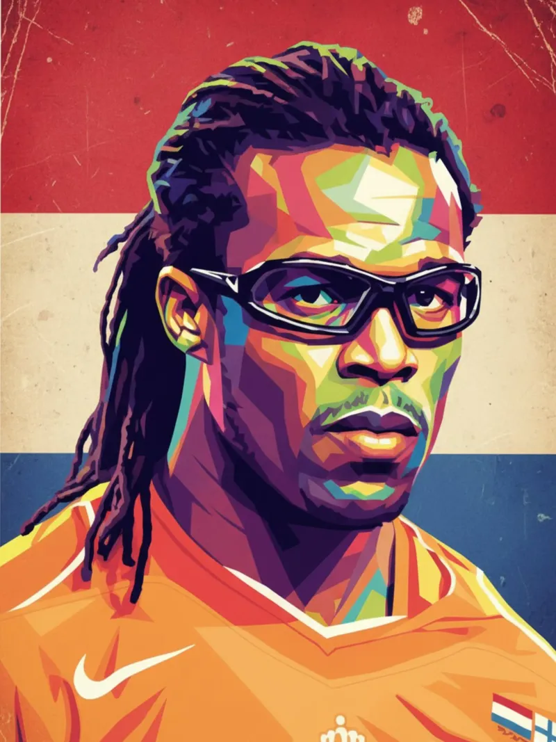 Ritratto pop art di Edgar Davids plexiglass da Hantamrata