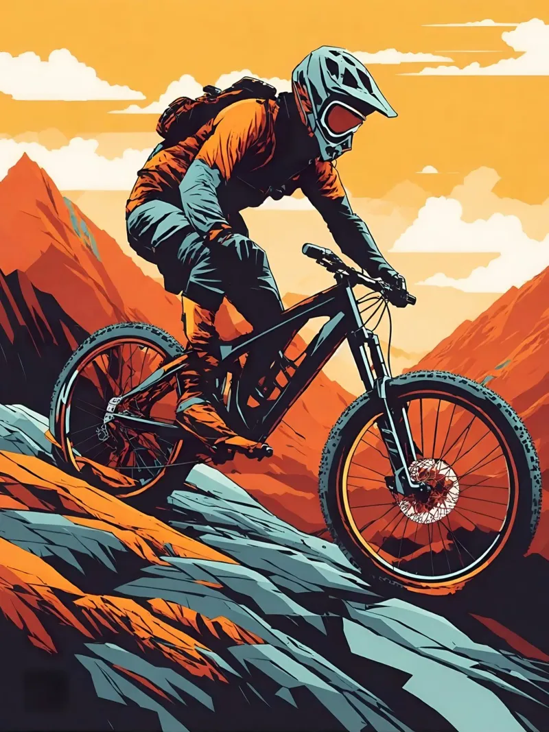 Discesa in mountain bike a tutta velocità pellicola backlit da ARTVI-SHOP