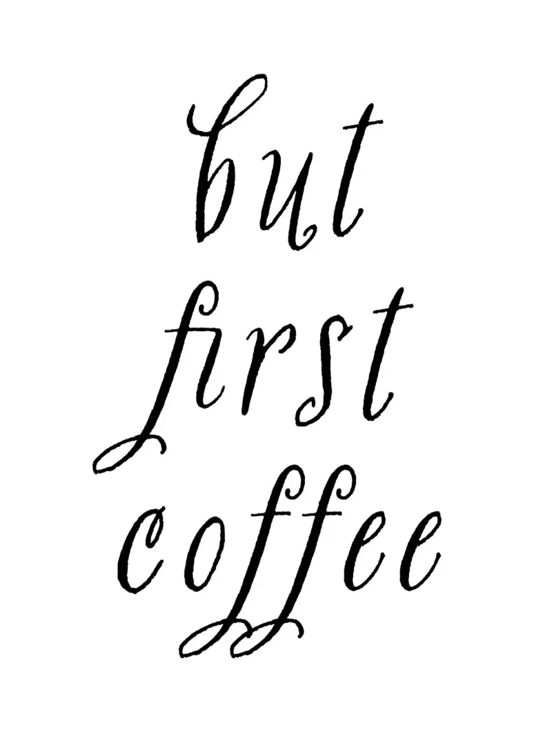 But First Coffee 9 pellicola backlit da The Type Club Tokyo