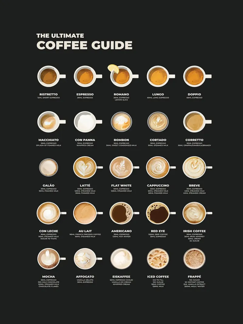 Il grafico della guida definitiva al caffè plexiglass da stewar