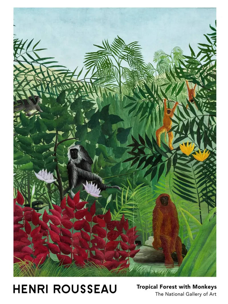 Foresta tropicale con scimmie 1910 plexiglass da Anke Gottlieg