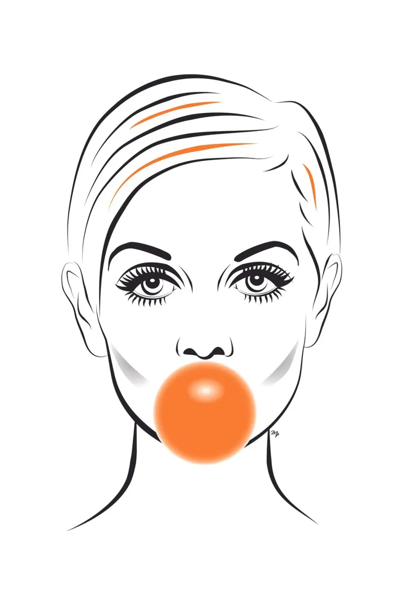 Ritratto di Twiggy modello Bubble Gum plexiglass da Martina