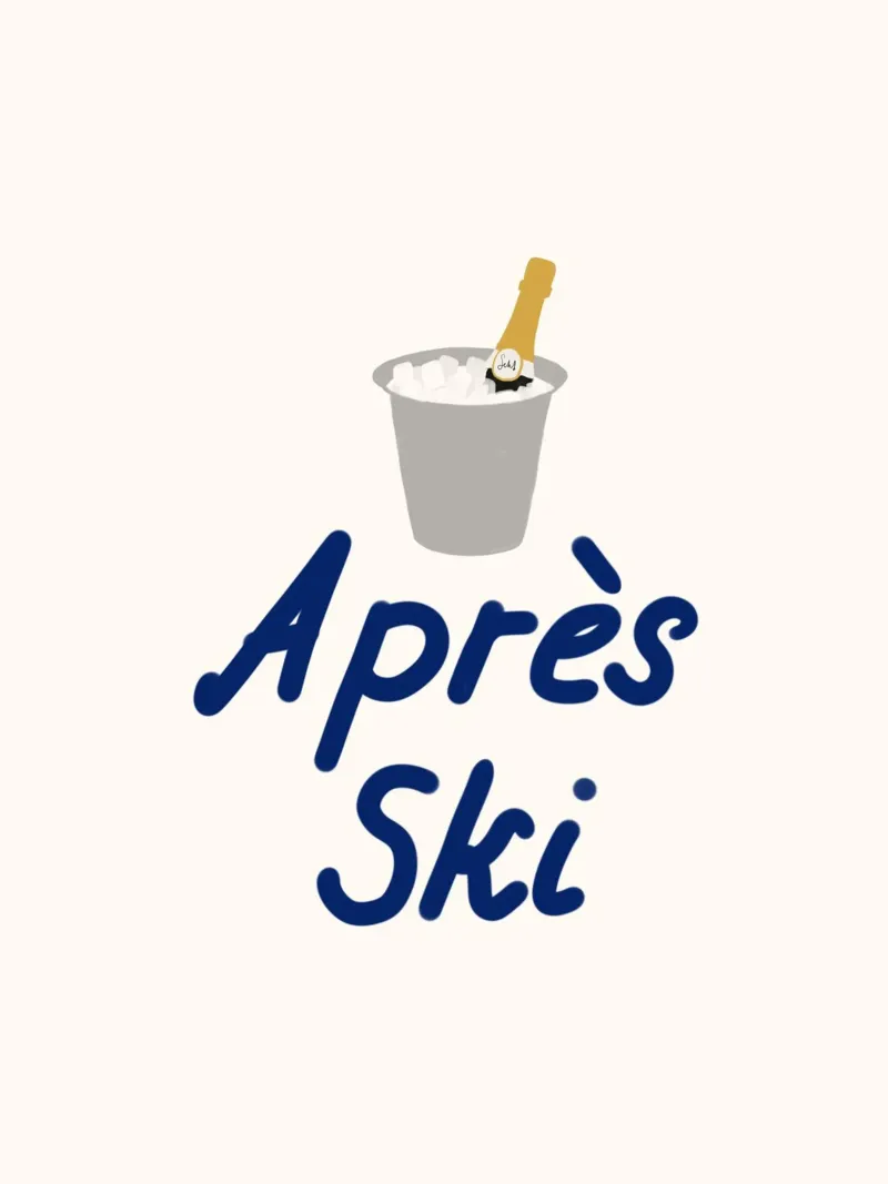 Raffreddatore di champagne per l'apres ski pannello forex da Sophie Augustin Illustration