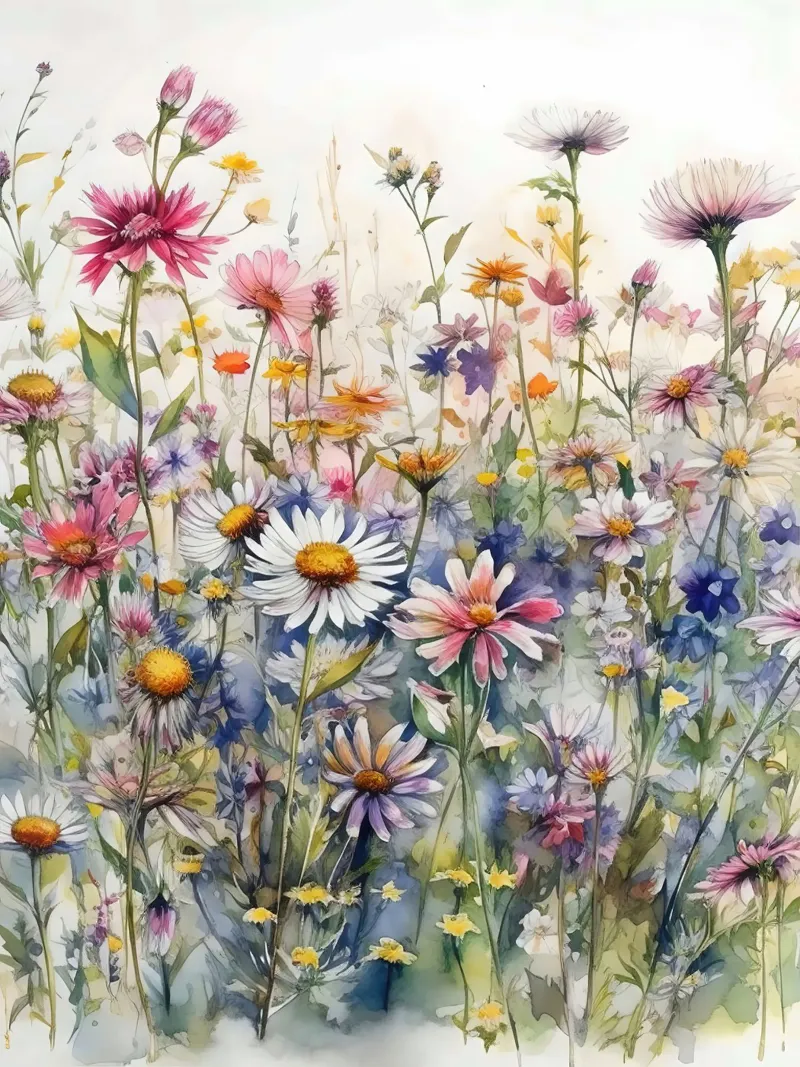 Fiori selvatici I alluminio dibond da Leahprint