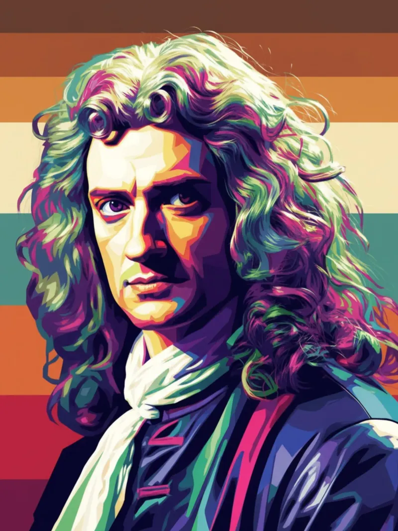 Isaac Newton Pop-Art-Porträt Hahnemühle von Hantamrata