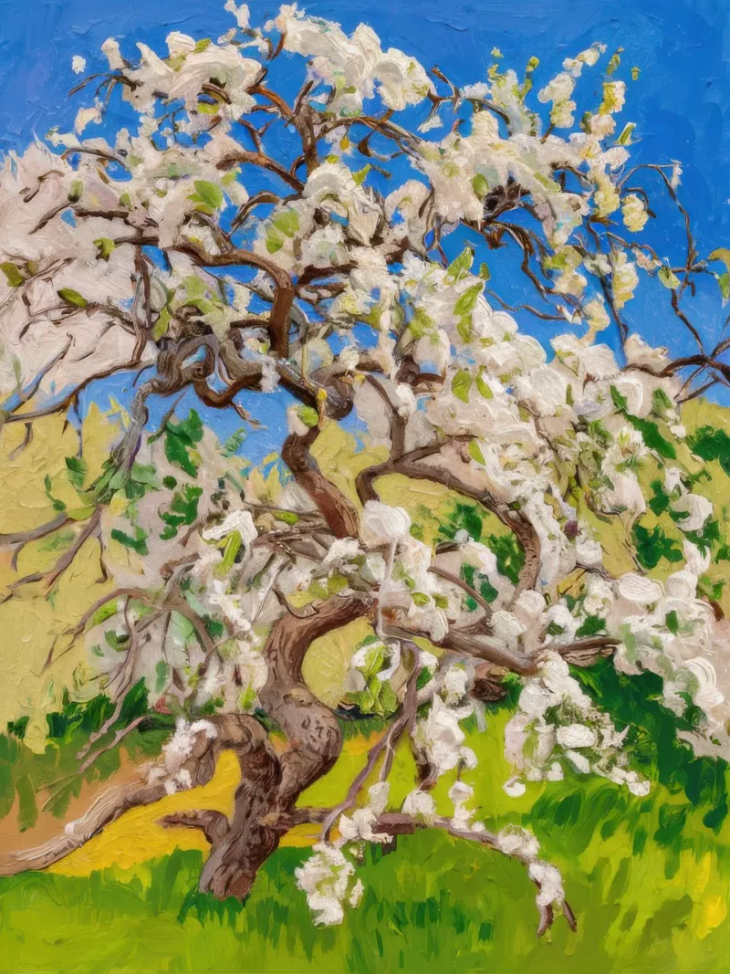 Albero di fiori d'avorio carta hahnemühle da Angkasa Mist