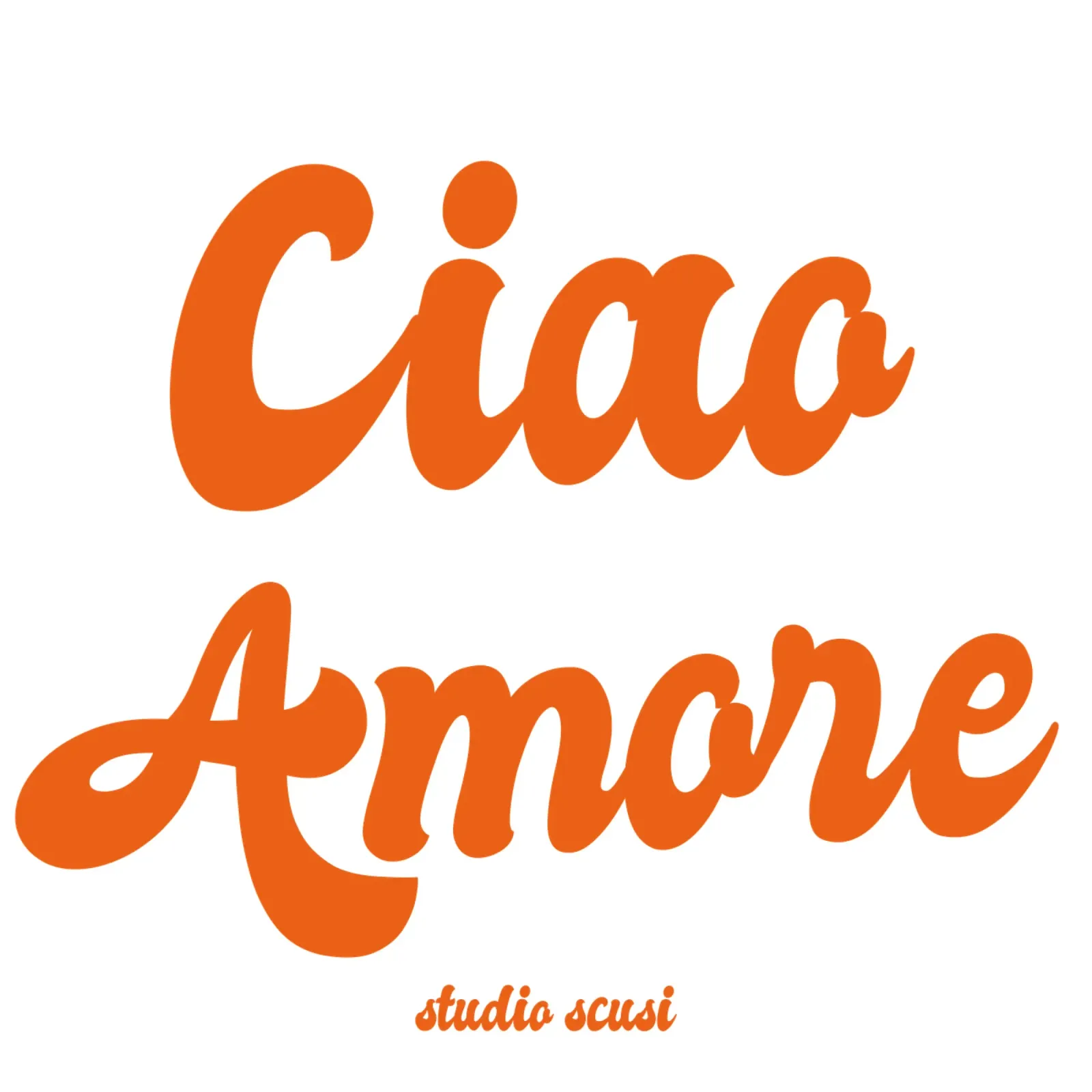 Ciao Amore rosso retro - italienisch verspielt alluminio dibond da studio scusi