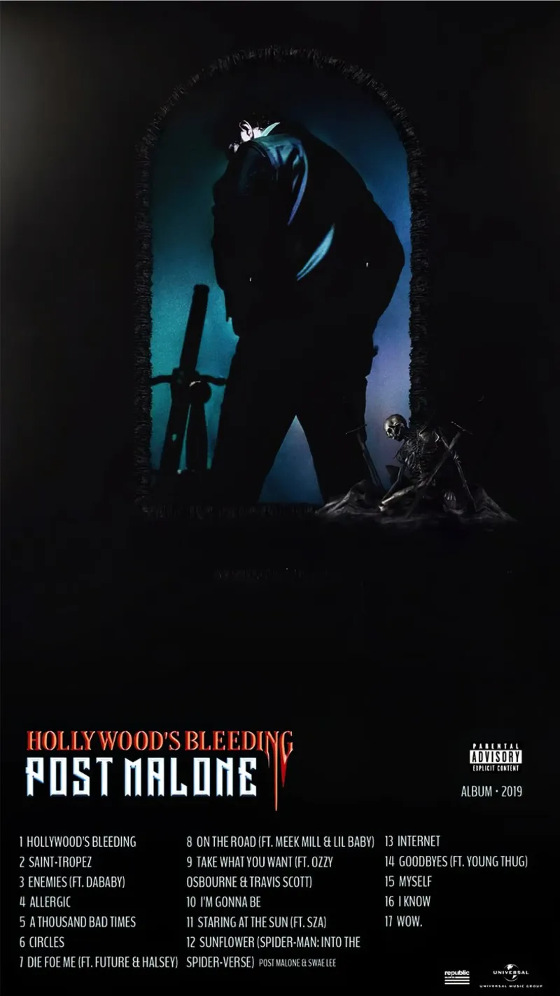 Post Malone Hollywood Bleeding plexiglass da Kuromi Dancuks