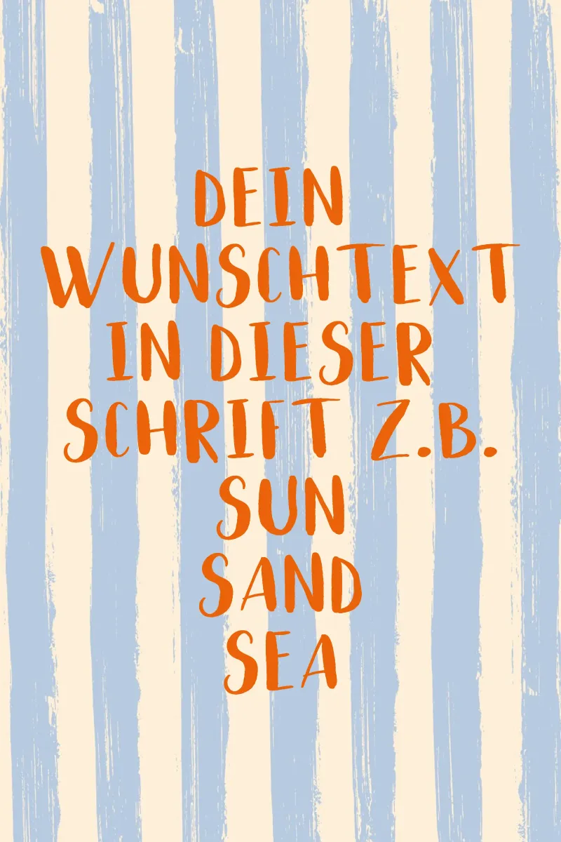 Dein Wunschtext auf gestreiftem Pinselstrich Hintergrund plexiglass da Typo Designs