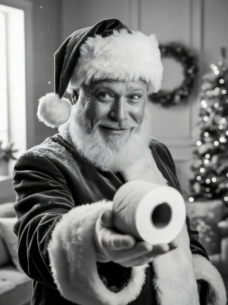 Babbo Natale ti regala la pergamena - Natale con senso dell'umorismo pellicola backlit da Plain Thoughts