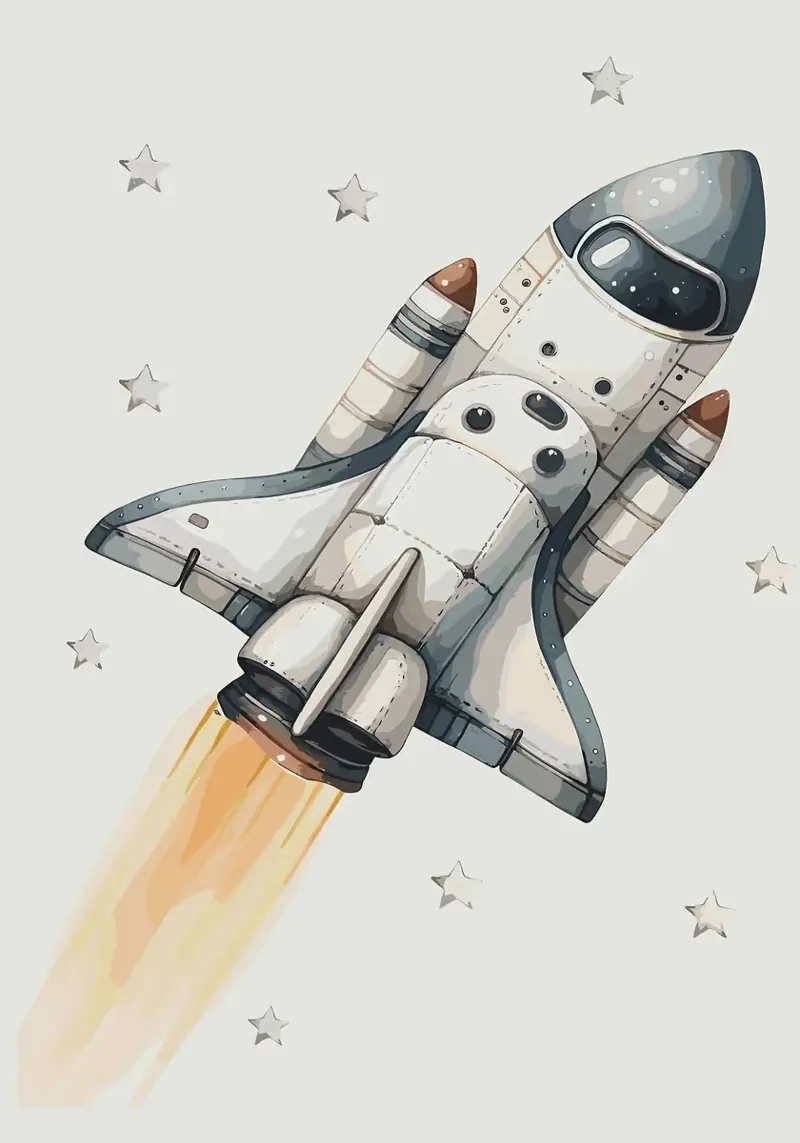 Lancio dello Space Shuttle carta hahnemühle da bazi