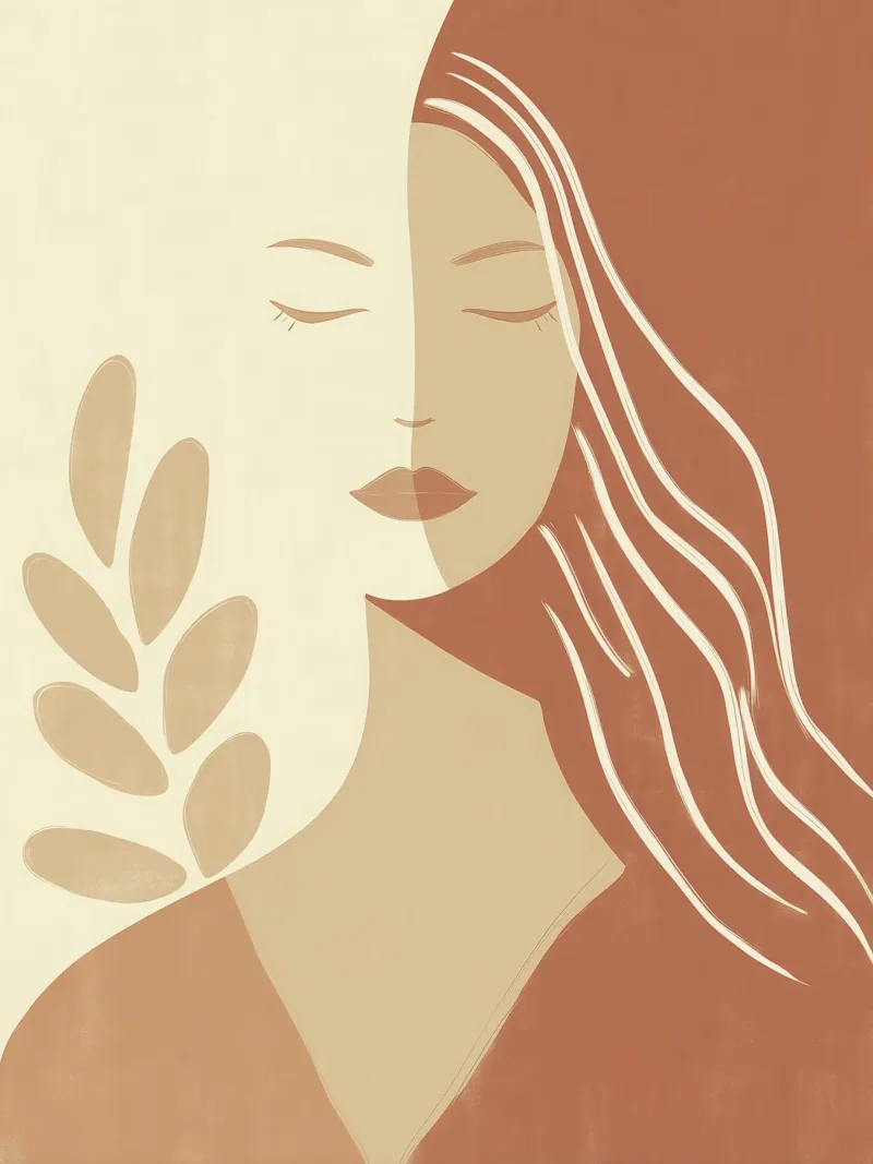 Donna boho in beige e marrone | Quadro Zen pellicola backlit da Autofocus