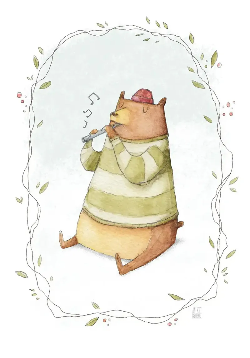 Orso felice alluminio dibond da kakaka