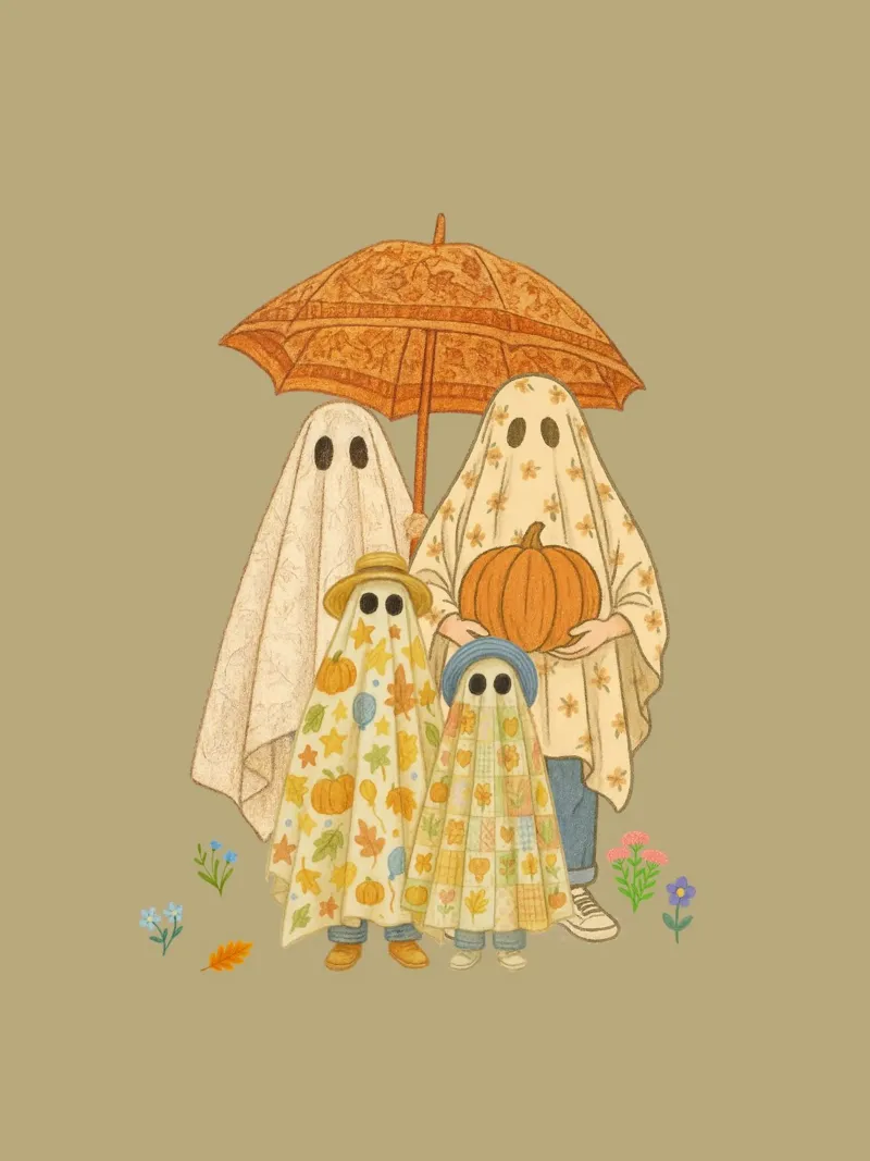 Boho Ghost Family en la excursión metacrilato de Taika Tori Art