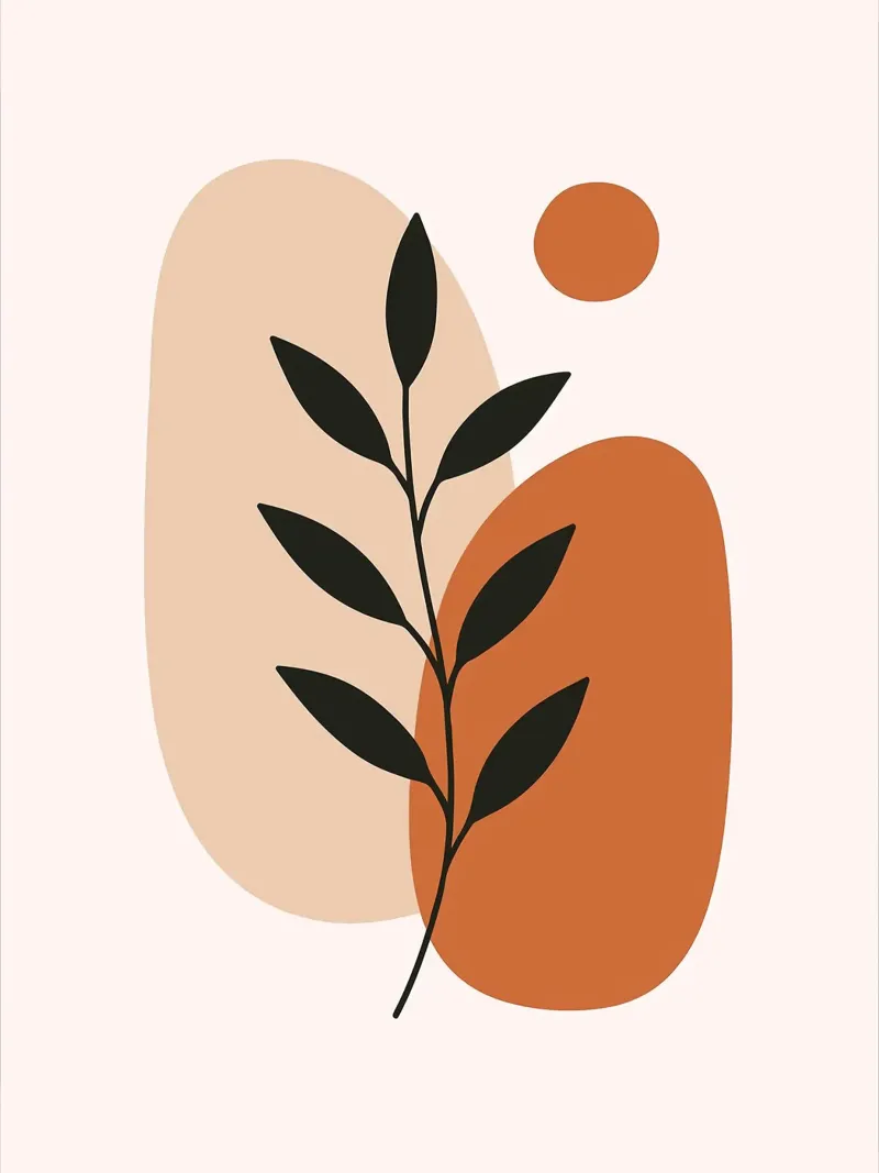 Minimalist Botanical Art with Abstract Shapes hahnemühle by Damion Francis