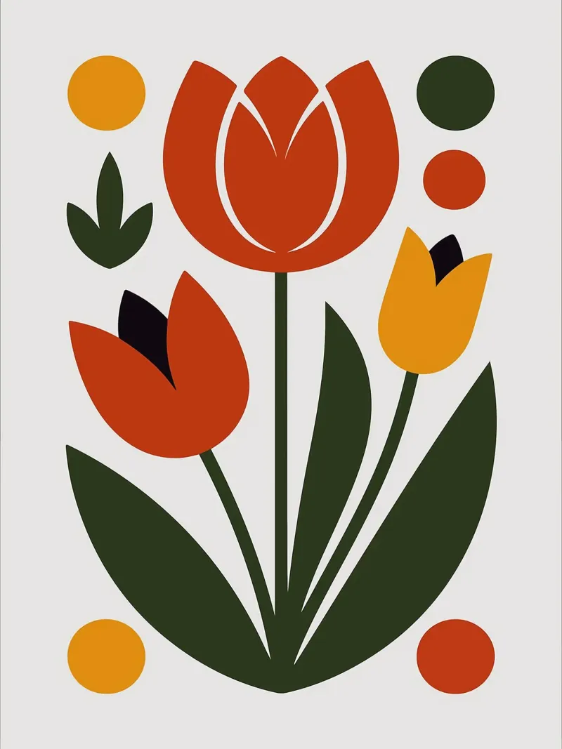 Abstracte bloemenprint canvas van Damion Francis