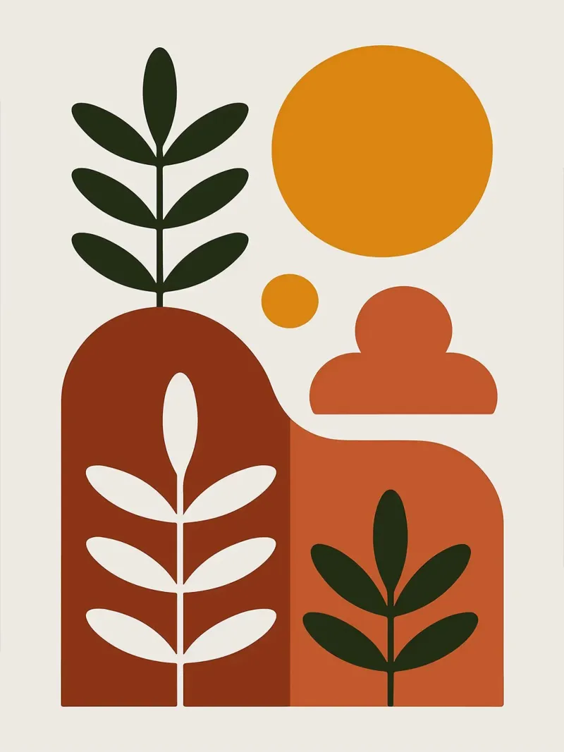 Abstract Botanisch Landschap Kunstdruk hahnemühle van Damion Francis