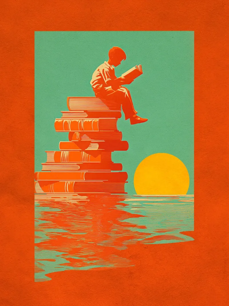 Reading Boy N0 02 alluminio dibond da lazydaypaper