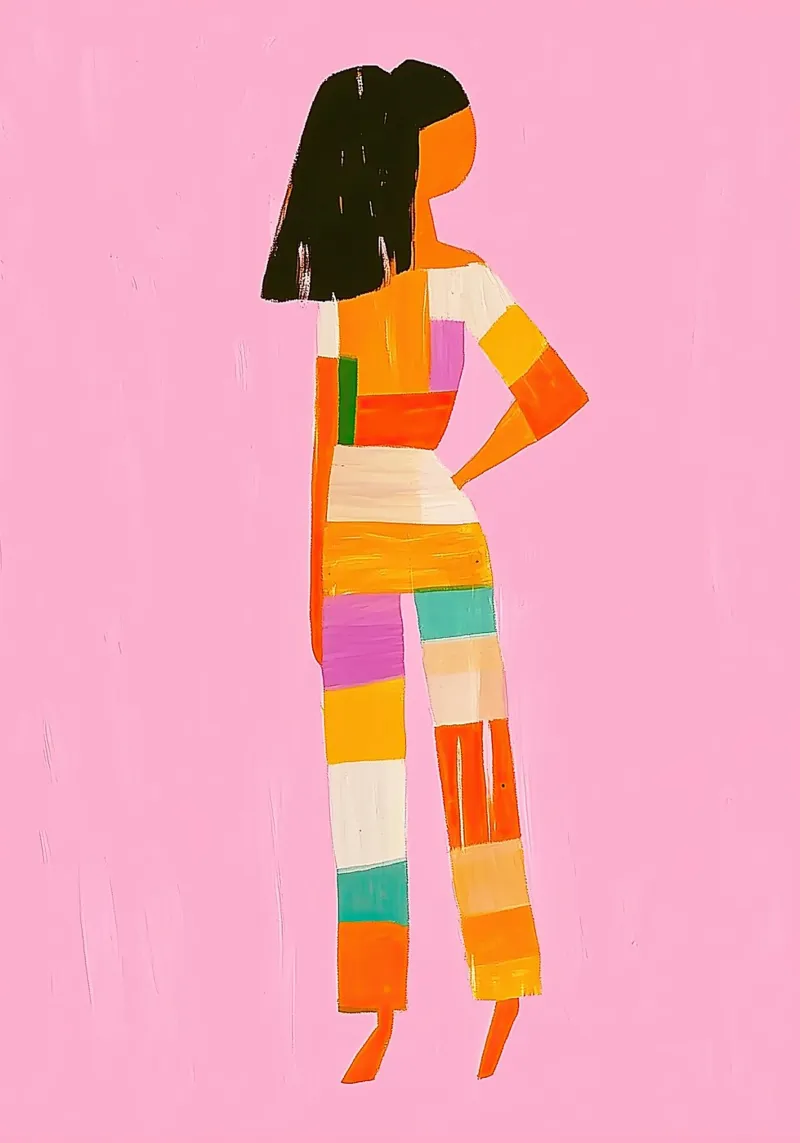 Rosa Farbe Block Jumpsuit | Maximalistische Mode Pop Art | Dop Hahnemühle von dawnthesea