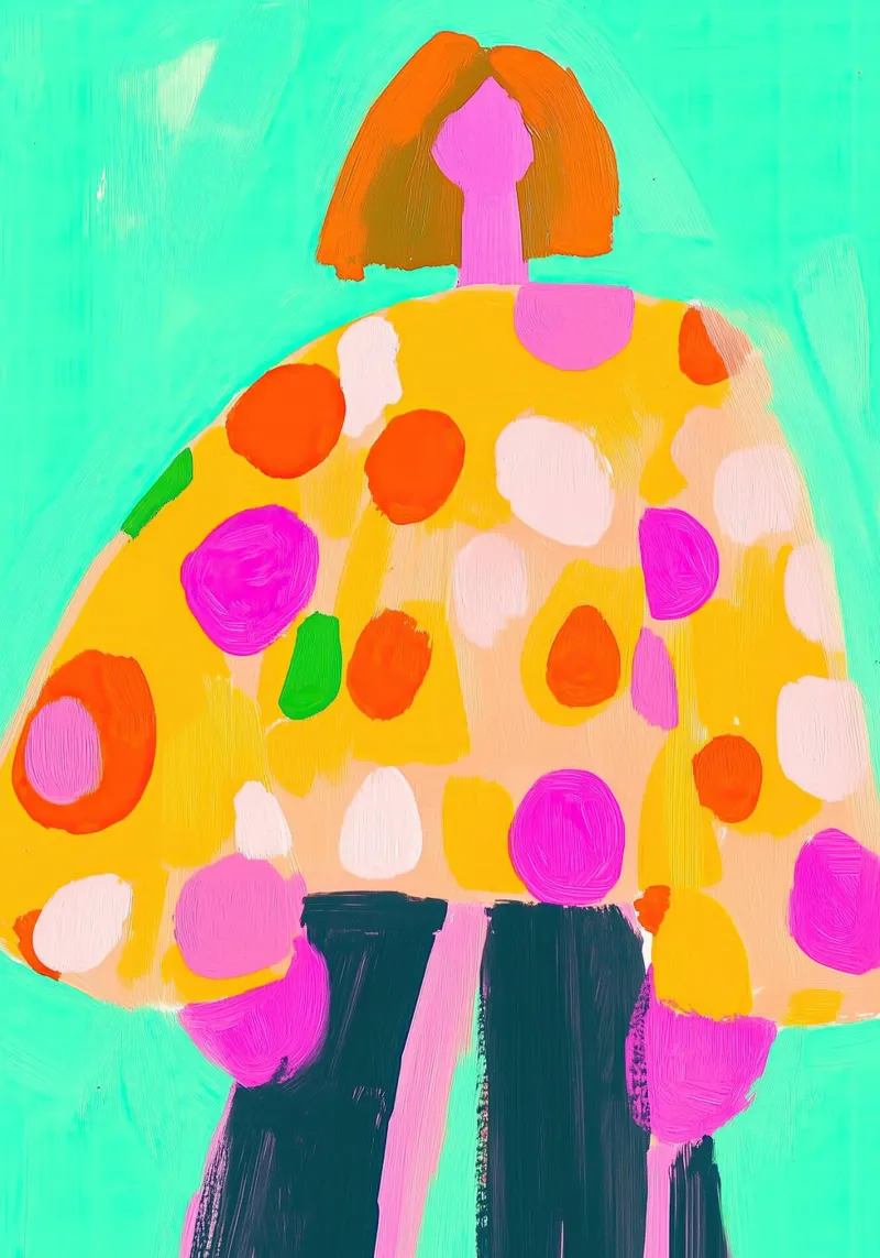 Abstrait à points jaune et sarcelle : Mode pop art maximaliste hahnemühle de dawnthesea