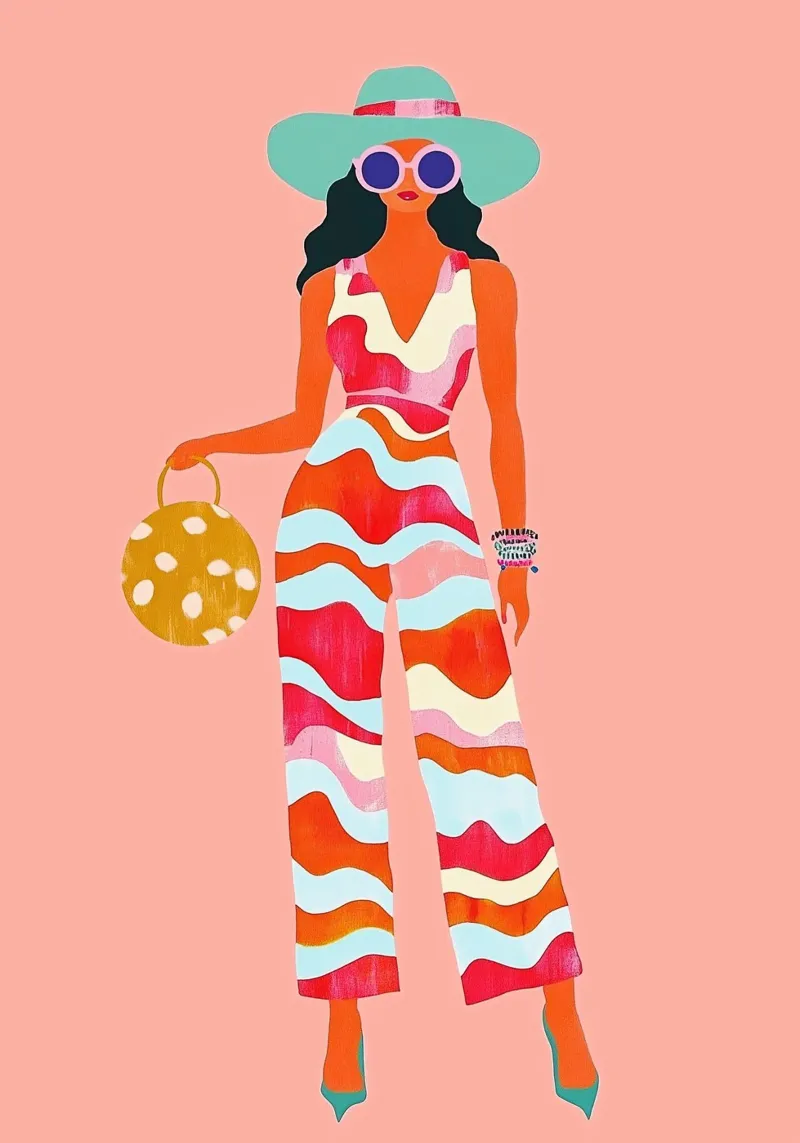 Mono Psicodélico Wave: Retro 70s Groovy Maximalist Art lienzo de dawnthesea