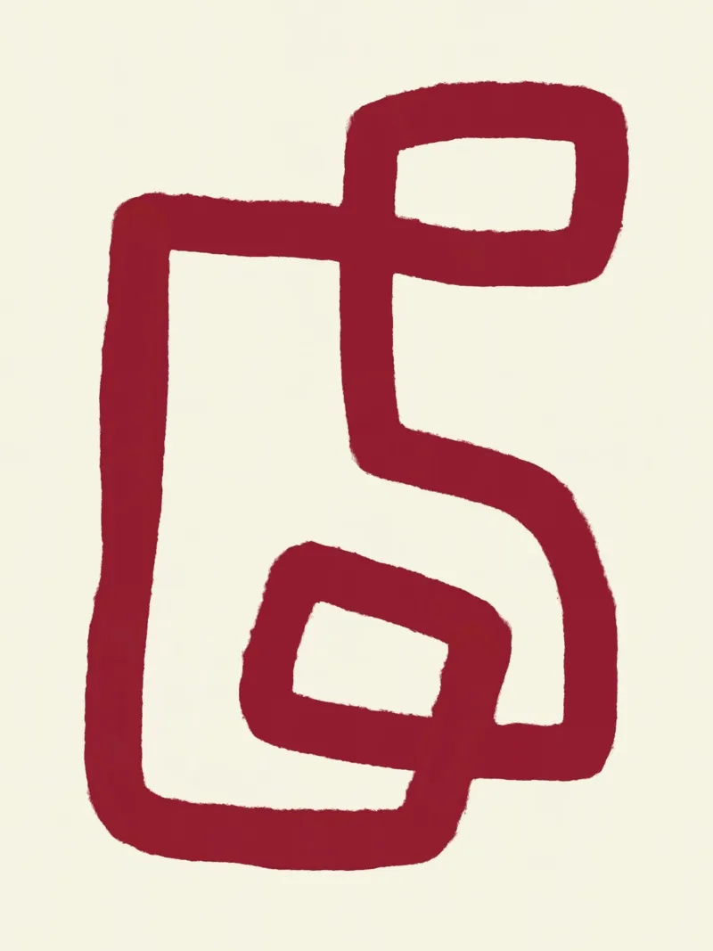 Linea rossa astratta di design poster da Life of Pie