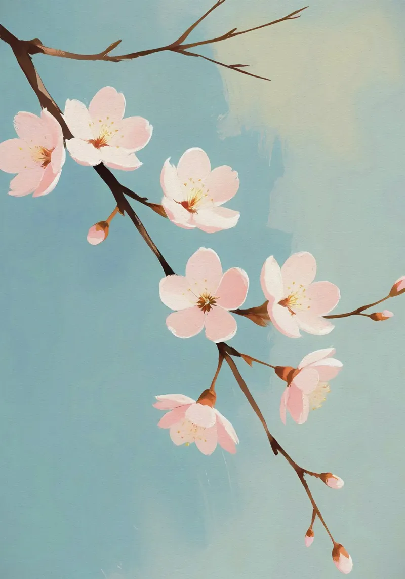 Sereni fiori di ciliegio - Pittura primaverile ad acquerello tenue carta hahnemühle da Bloom And Brush