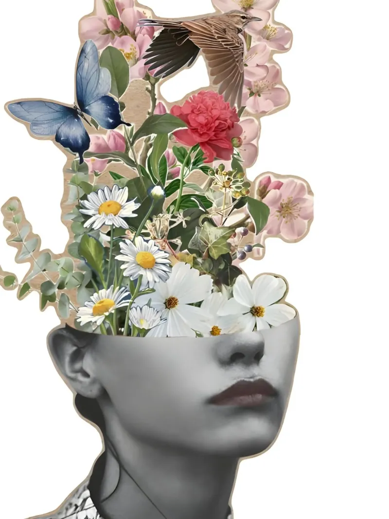 Una mente in fiore alluminio dibond da Pixel Boy