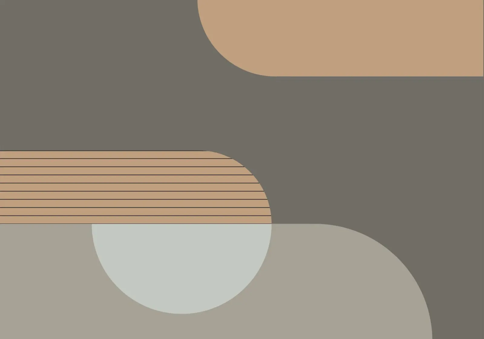 Linnen en steen - Abstracte compositie poster van KHouse Studio