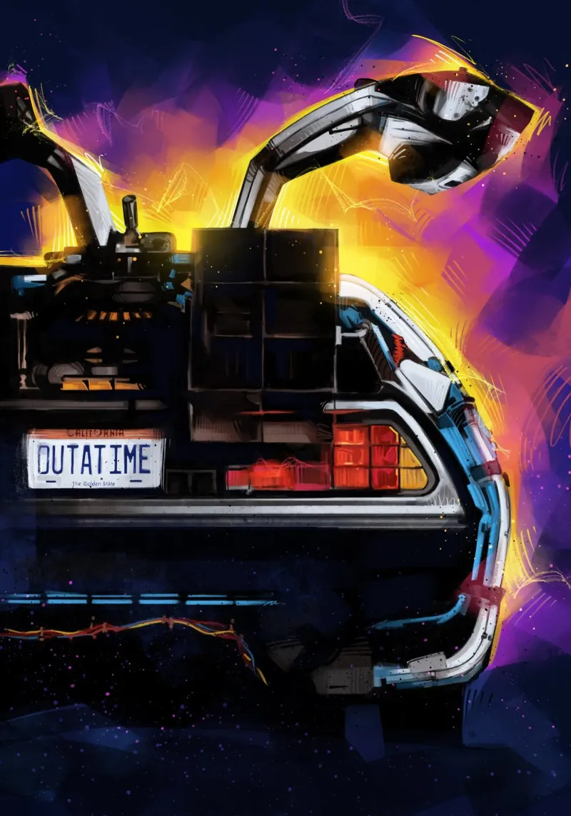 Back To The Future Delorean pellicola backlit da nabakumov
