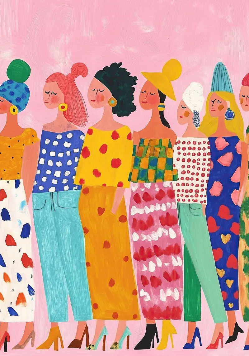 Línea de moda ecléctica: Pop Art Pattern Mixing Print lienzo de dawnthesea