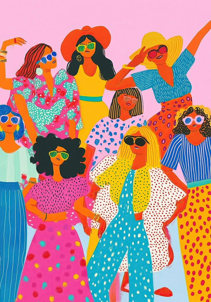 Maximalistische mode Posse: Abstracte Polka Dot Pop Art canvas van dawnthesea