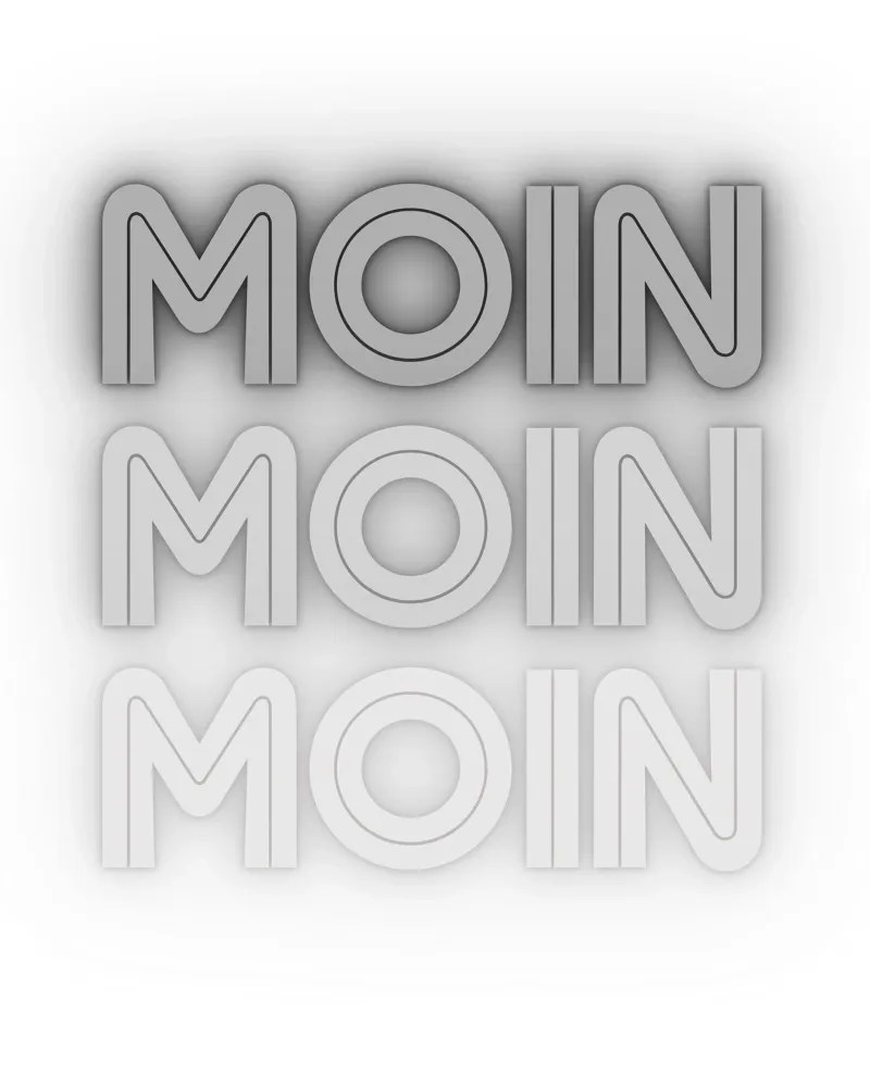 MOIN MOIN MOIN - Saluto della Germania del Nord in un design moderno pannello forex da Fies&Fein