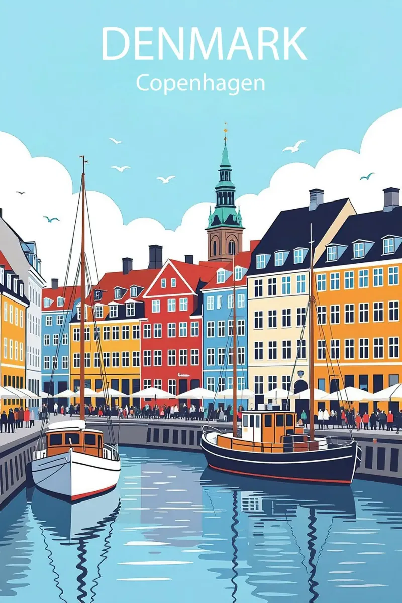 Copenaghen Danimarca Poster alluminio dibond da 🎁 NOBELART