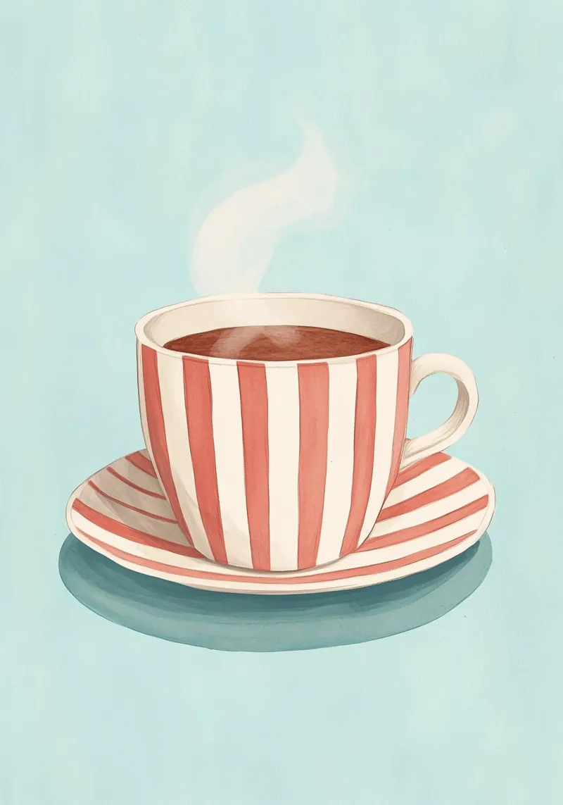Hygge Stripes: Caffè fumante, Cafécore retrò rosso e bianco A plexiglass da dawnthesea