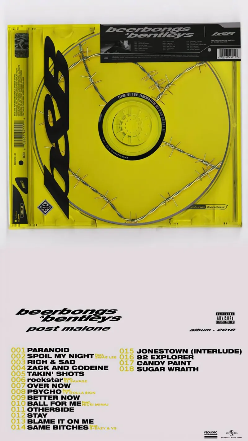 Post Malone Beerbongs Bentleys alluminio dibond da Kuromi Dancuks