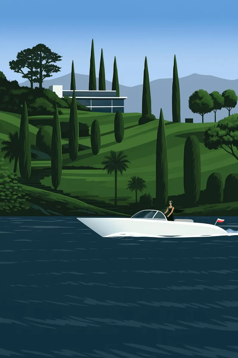 Lago di Como Style: Minimalist Villa & Cypress Luxury alluminio dibond da Bakara