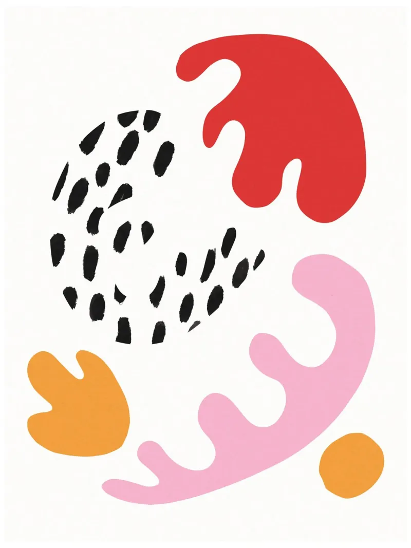 Forme ritagliate di Matisse poster con telaio in legno da Kim Hubball Studio