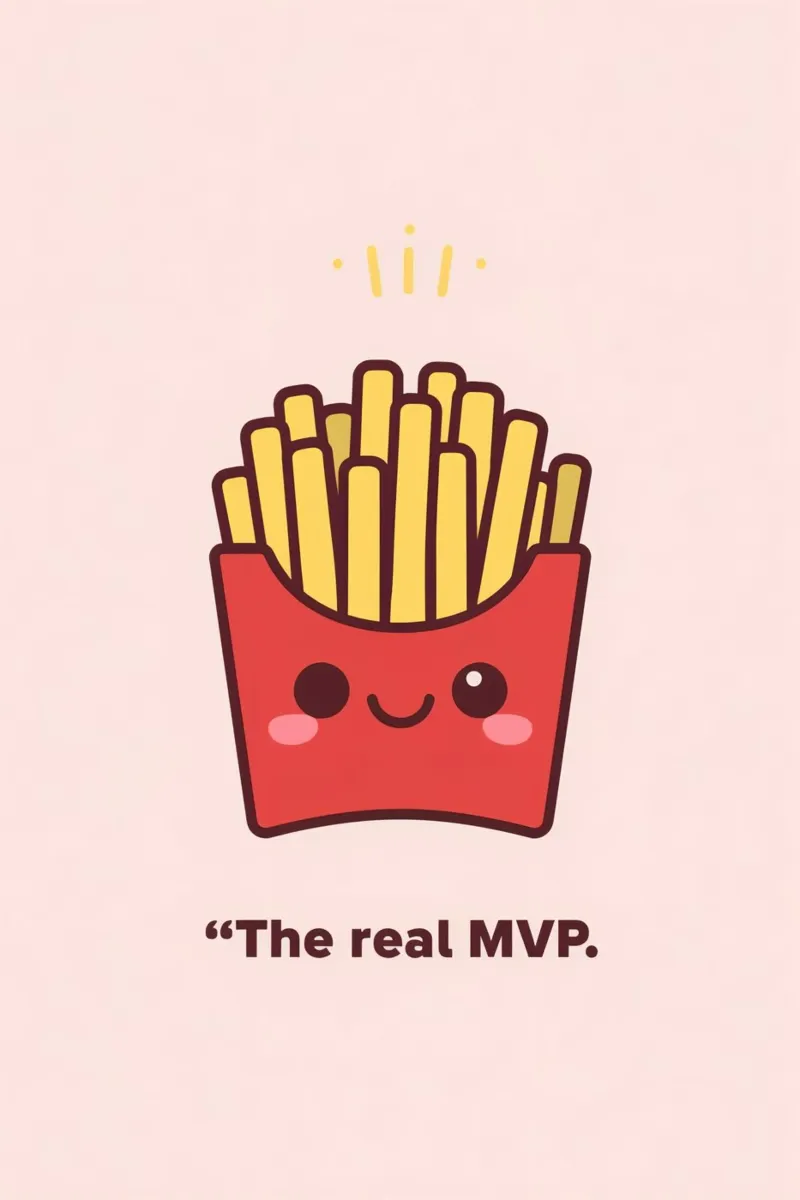 Patatine fritte carine con faccia sorridente carta hahnemühle da DesignDoodle