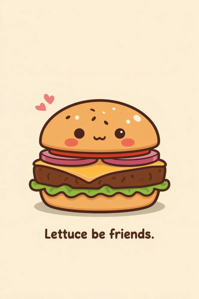 Simpatico hamburger con faccia felice e cuori pellicola backlit da DesignDoodle