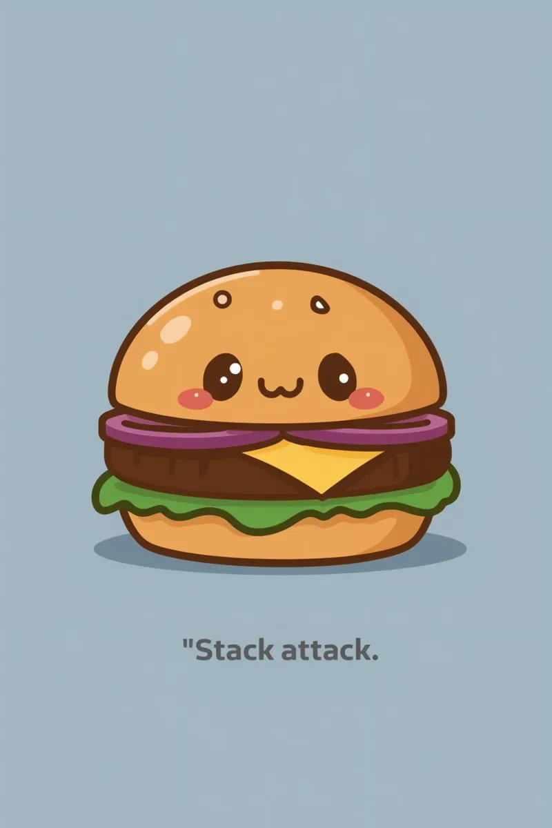 Simpática hamburguesa con cara "Stack Attack" metacrilato de DesignDoodle