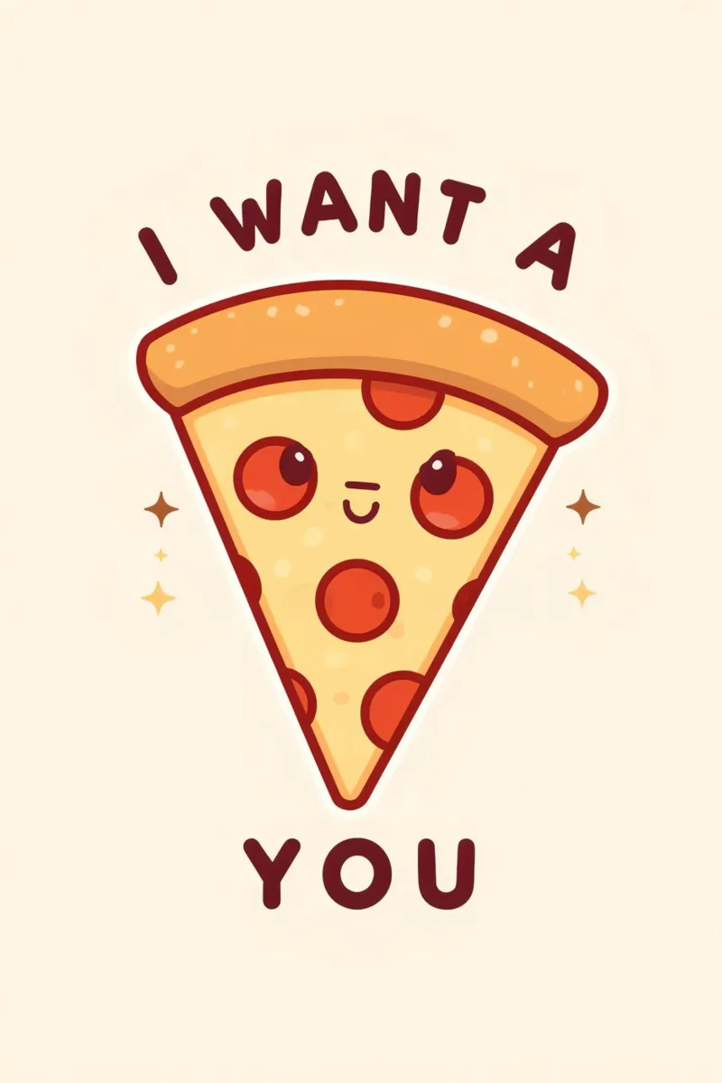 "Voglio una pizza per te" alluminio dibond da DesignDoodle