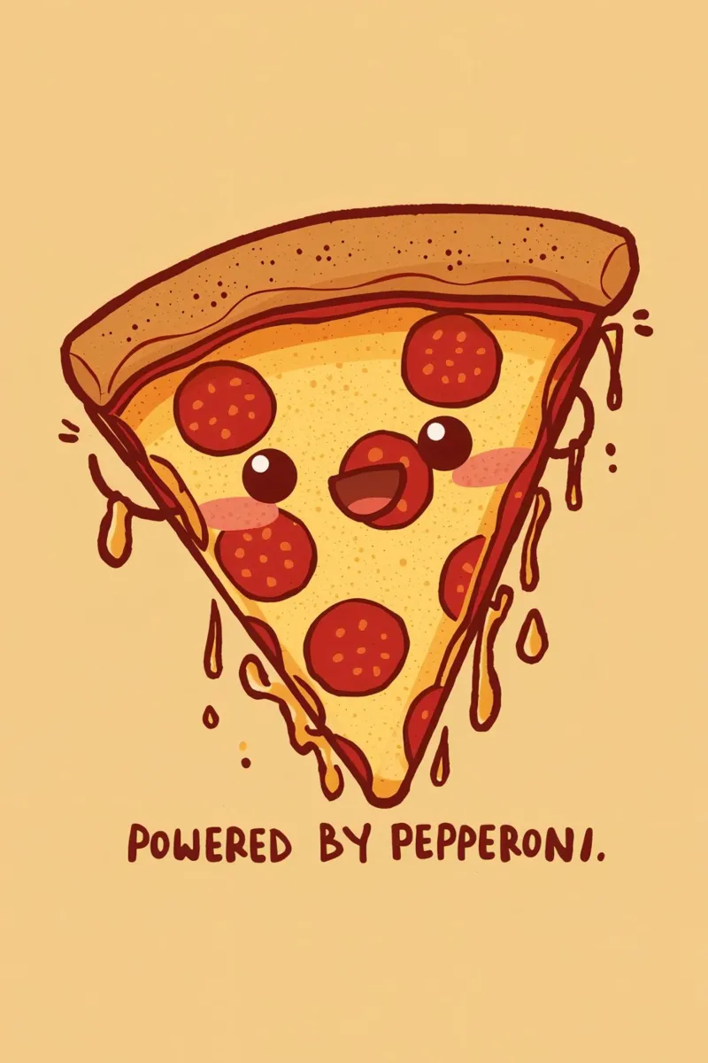 "Powered by Pepperoni" pellicola backlit da DesignDoodle